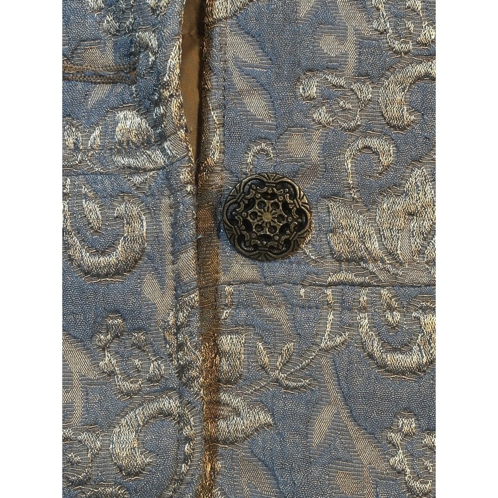 Chicos Golden Blues Ampere Jacket Suit Blazer Womens Size 3 Floral Lined Preppy - Picture 4 of 14